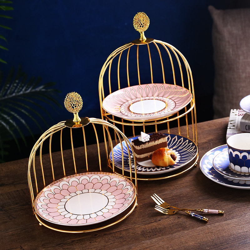 北欧式双层水果盘子客厅轻奢蛋糕架家用糖果干果点心陶瓷托盘果盘,餐饮具,果盆/果盘/果篮,淘宝优惠券,粉丝福利购,淘宝优惠卷