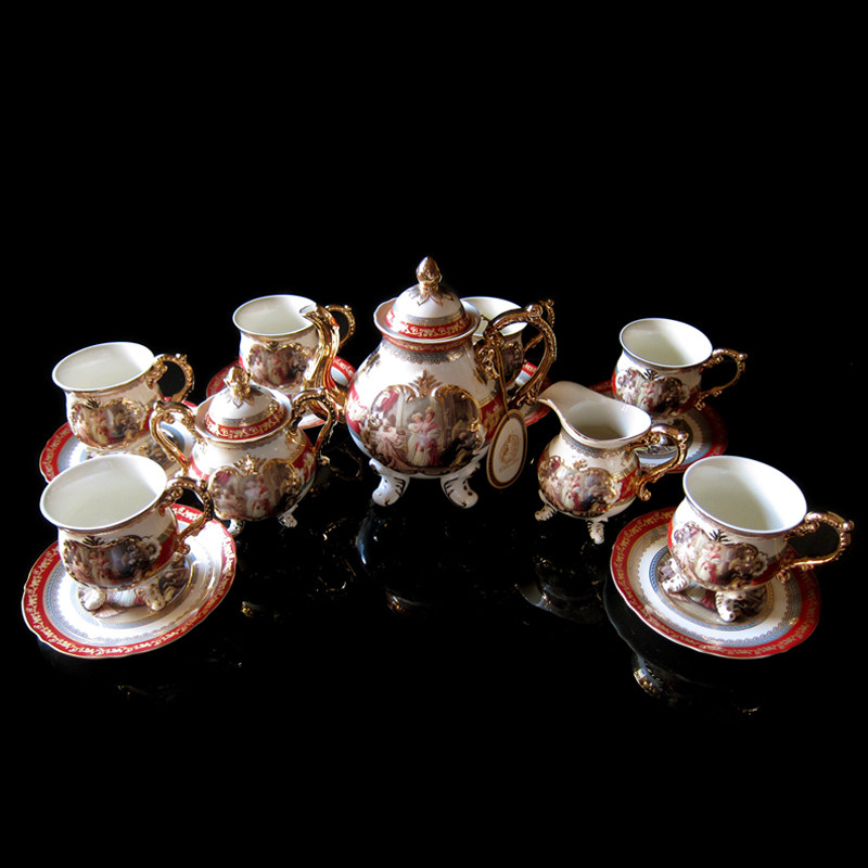 Connaught Place Western painting Royal family European style Coffee tea set exquisite ceramics gift Wedding celebration gift Mug Wind courtin the Tableware , Coffee , Coffee set with  category - from Buy2taobao.com to provide professional Taobao agent buy service