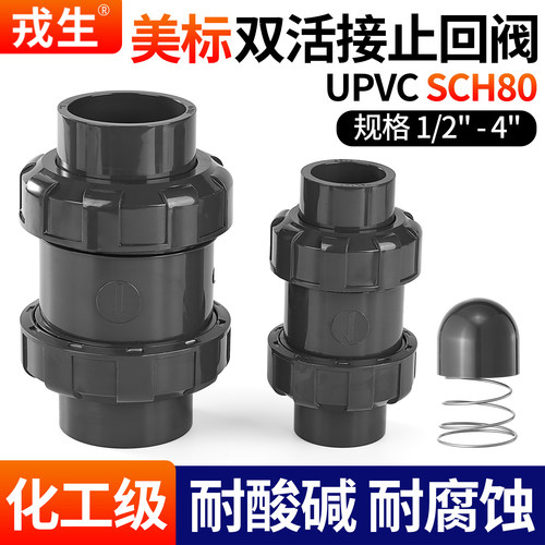 戎生UPVC美标双活接止回阀