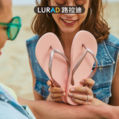 路拉迪人字拖女夏季 男海边外穿夹拖潮 简约平跟防滑夹脚沙滩凉拖鞋