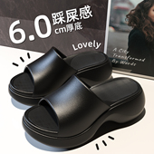 厚底增高防滑软底轻便高跟户外穿沙滩鞋 路拉迪拖鞋 女夏季 一字凉拖