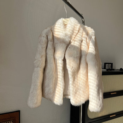 千金公主兔皮草外套整皮毛一体