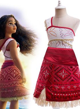 Moana女童公主海洋奇缘2莫阿娜vaiana cosplay服装六一儿童连衣裙