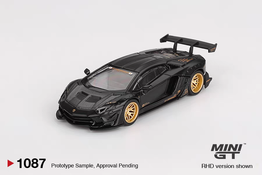 [峰极预售]MINI GT 1:64 #1087 兰博基尼 大牛 黑色 合金汽车模型