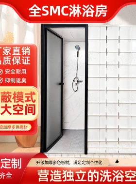 SMC整体卫生间酒店豪华精致封闭定制整体浴室一体式淋浴房带门锁