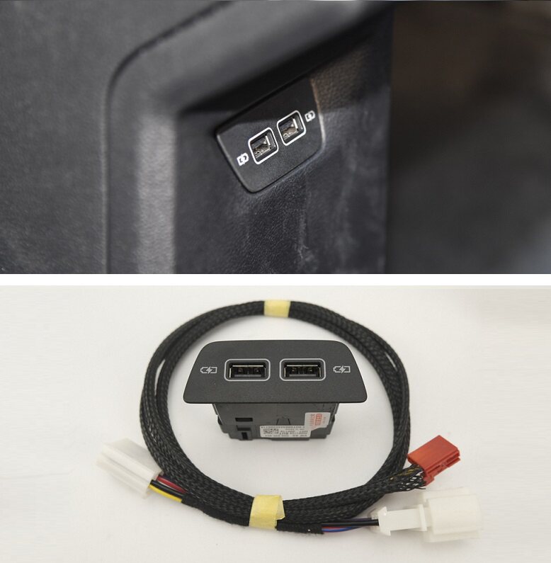 适用大众高尔夫8 id3 途铠加装后排双usb充电口