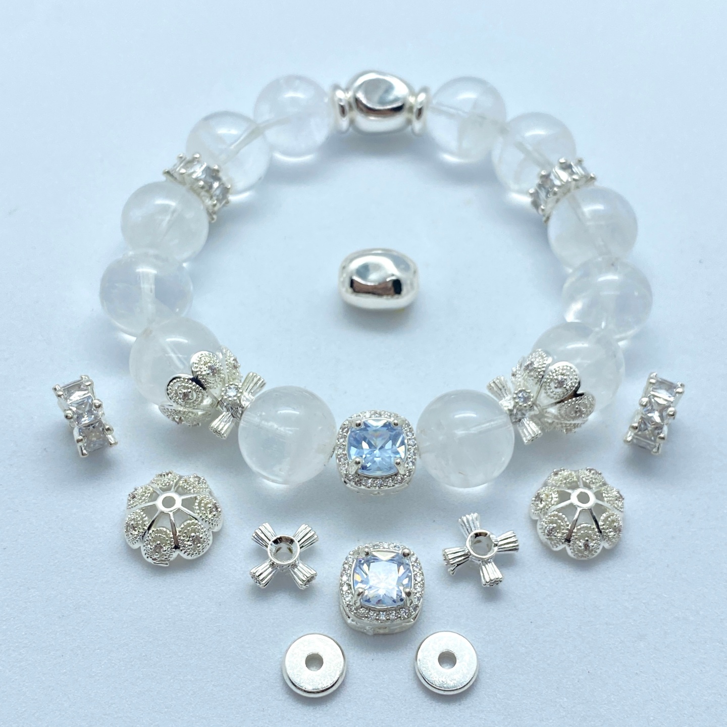 水晶diy配饰高保色铜镀隔珠配件