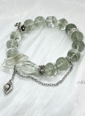 水晶diy配饰合金仿银复古铃铛提溜个性海螺链条套装简约原创配件