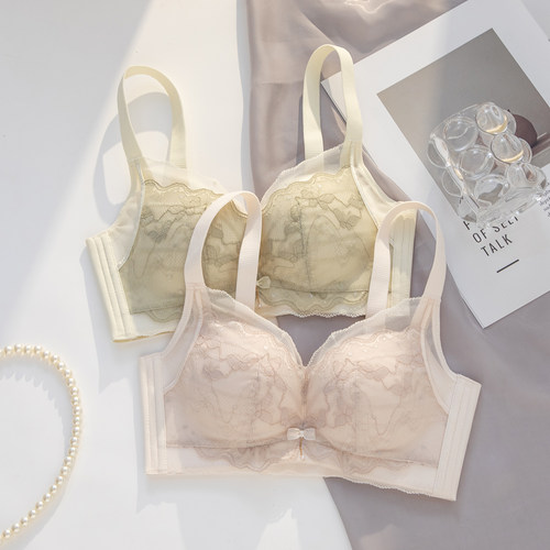 轻乳棉无钢圈小胸聚拢显大文胸