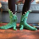 搞怪抽象吃脚鳄鱼针织中筒地板袜子冬加厚送男女朋友圣诞新年礼物