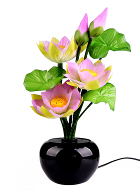 聚缘阁多彩莲花灯变色家居摆件