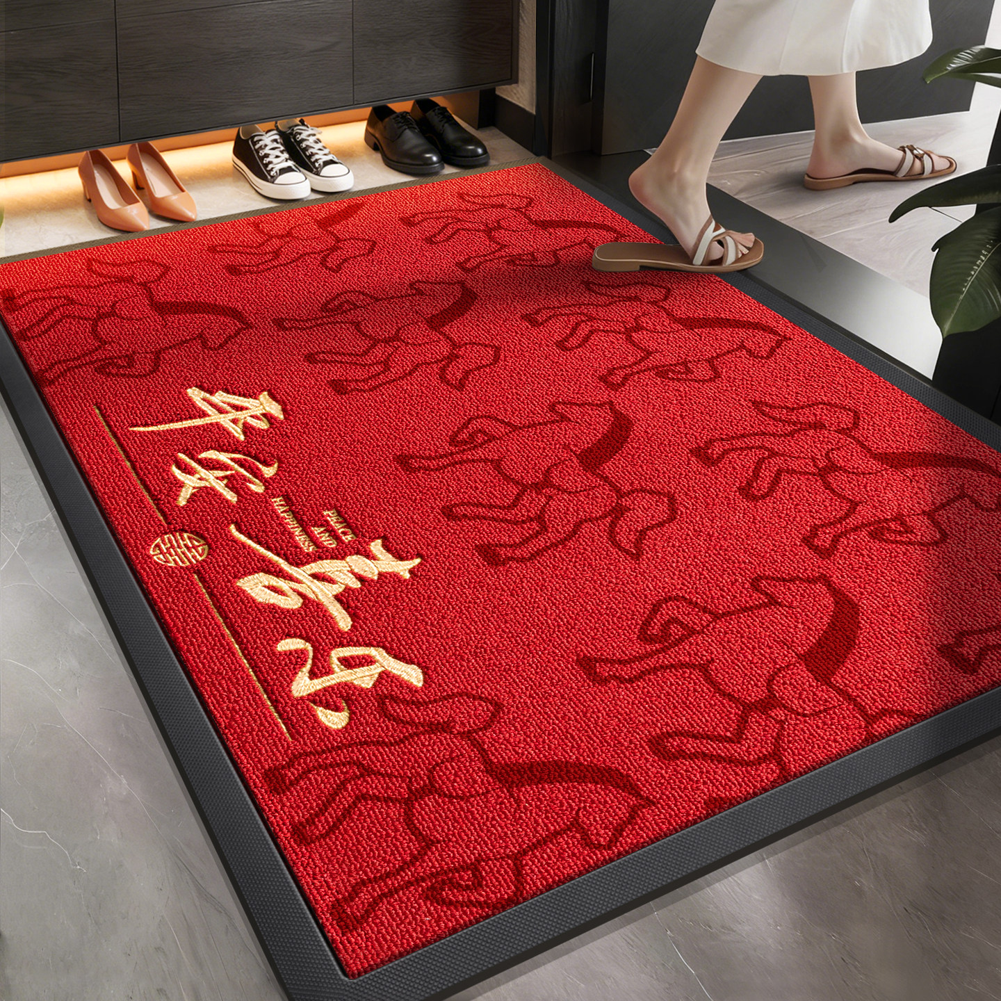 马年2026新款门口进门地垫高质量门口防滑垫大门红色入户脚踏垫,居家布艺,入户地垫,淘宝优惠券,粉丝福利购,淘宝优惠卷