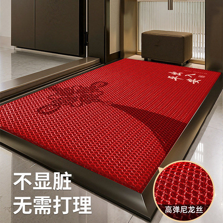 红色入户门地垫防滑门垫家用进门脚垫2026新款门口垫子蹭土不显脏