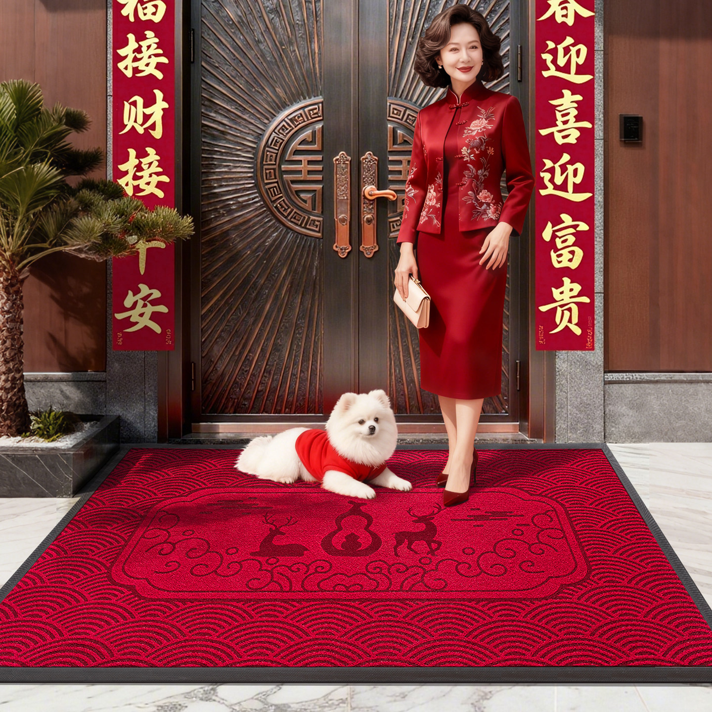 入户门地垫高级感喜庆红色过年专用搬家入宅脚垫乔迁门外新款垫子,居家布艺,入户地垫,淘宝优惠券,粉丝福利购,淘宝优惠卷