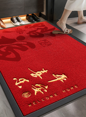 高端地垫入户门垫门外免洗防滑红色乔迁新款马年脚垫家用喜庆垫子