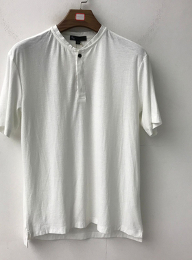 鸟家男圆领短袖T恤衫宽松夏季白色青年短衫吸汗衫套头衫18108