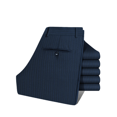 鸟家商务休闲上班毛料黑蓝西裤