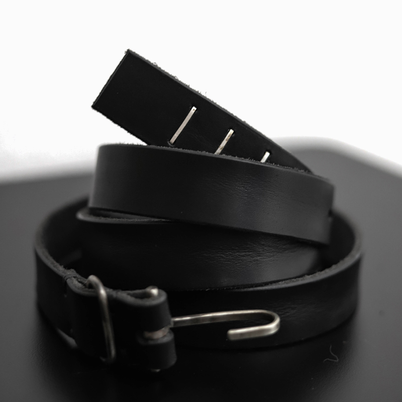 signal山本风暗黑头层皮男女腰带