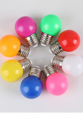 七彩led灯泡 G45小彩泡圣诞节树挂灯万圣节装饰灯E27红色led灯泡