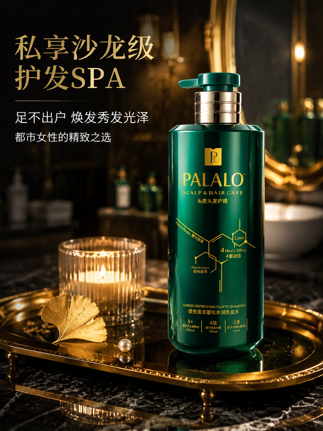 保罗·兰柏 760ml银杏清爽蓬松水润洗发水 正品