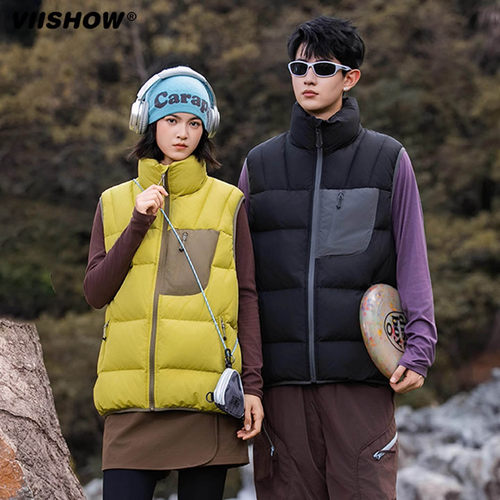 VIISHOW山系户外登山马甲男士冬季新款宽松外套保暖防寒情侣羽绒