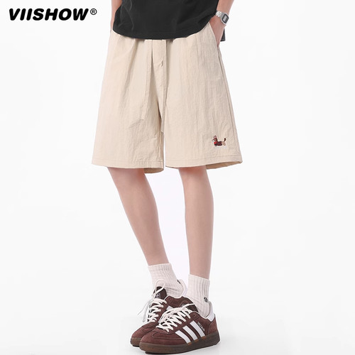 VIISHOW户外速干伞兵短裤男美式多巴胺腊肠狗中裤宽松运动五分裤