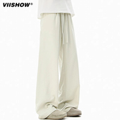 夏季 冰丝薄款 休闲裤 VIISHOW垂感男士 潮牌高级感直筒宽松阔腿长裤