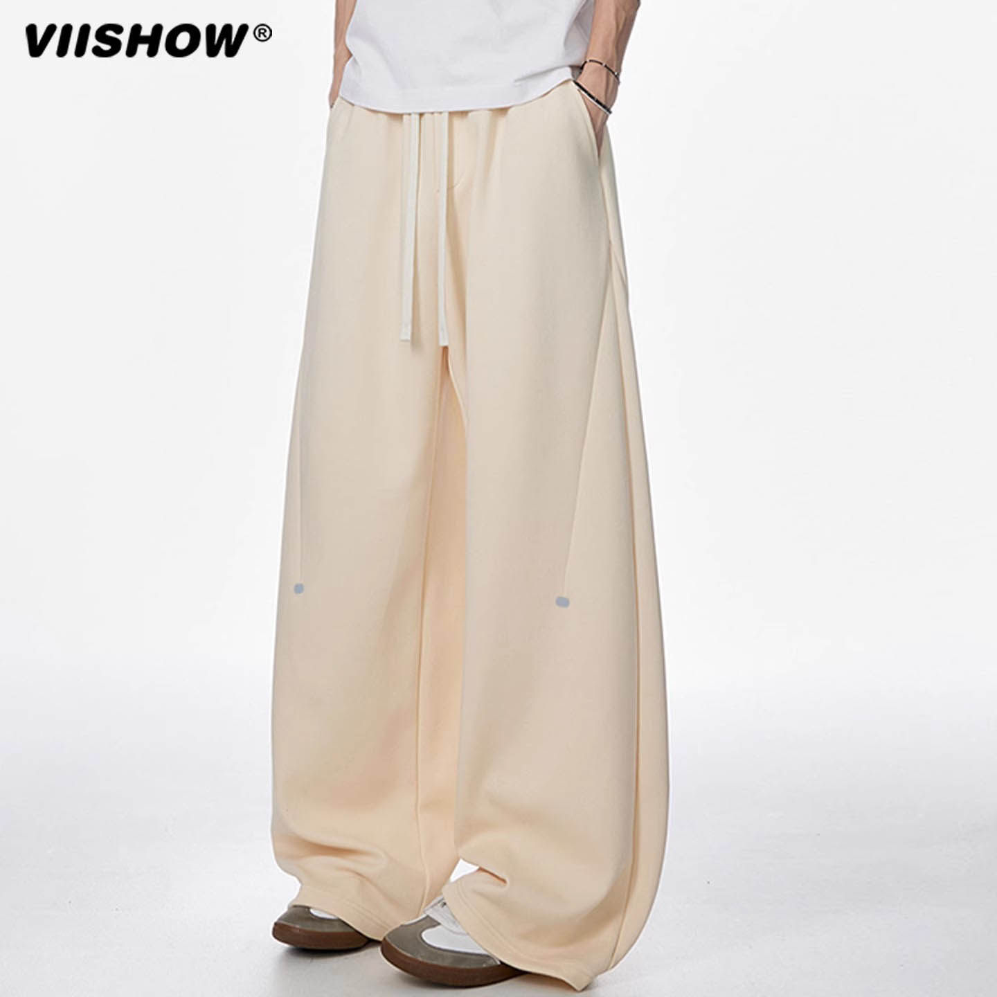 VIISHOW美式宽松阔腿弯刀卫裤男女款秋季宽松百搭垂感运动休闲裤,男装,休闲裤,淘宝优惠券,粉丝福利购,淘宝优惠卷