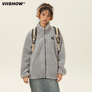 VIISHOW简约羊羔毛外套男女同款冬季奶fufu颗粒绒上衣夹棉加厚