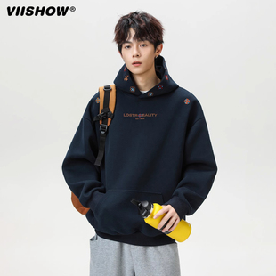 情侣外套高街潮牌连帽衫 VIISHOW重磅民族风刺绣卫衣男女秋季 美式