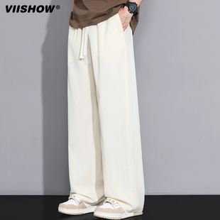 高街弯刀裤 VIISHOW夏季 男2025年宽松直筒阔腿美式 冰丝休闲裤 薄款