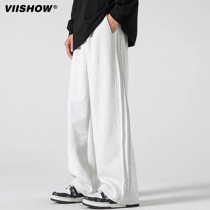 VIISHOW有货复古潮牌纯色直筒垂感运动卫裤男女宽松百搭休闲长裤,男装,休闲裤,淘宝优惠券,粉丝福利购,淘宝优惠卷
