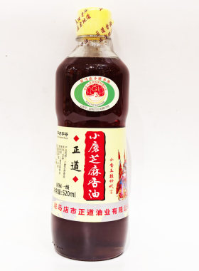 正道小磨芝麻香油520ml石磨香油白芝麻香油 河南驻马店特产