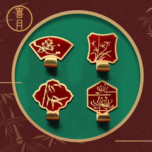 喜月免打孔全纯铜新中式创意装饰