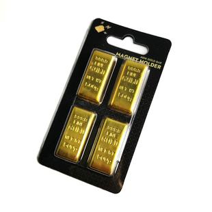 新款创意仿真迷你小号金砖金条冰箱贴办公用品白板贴告示贴4粒装