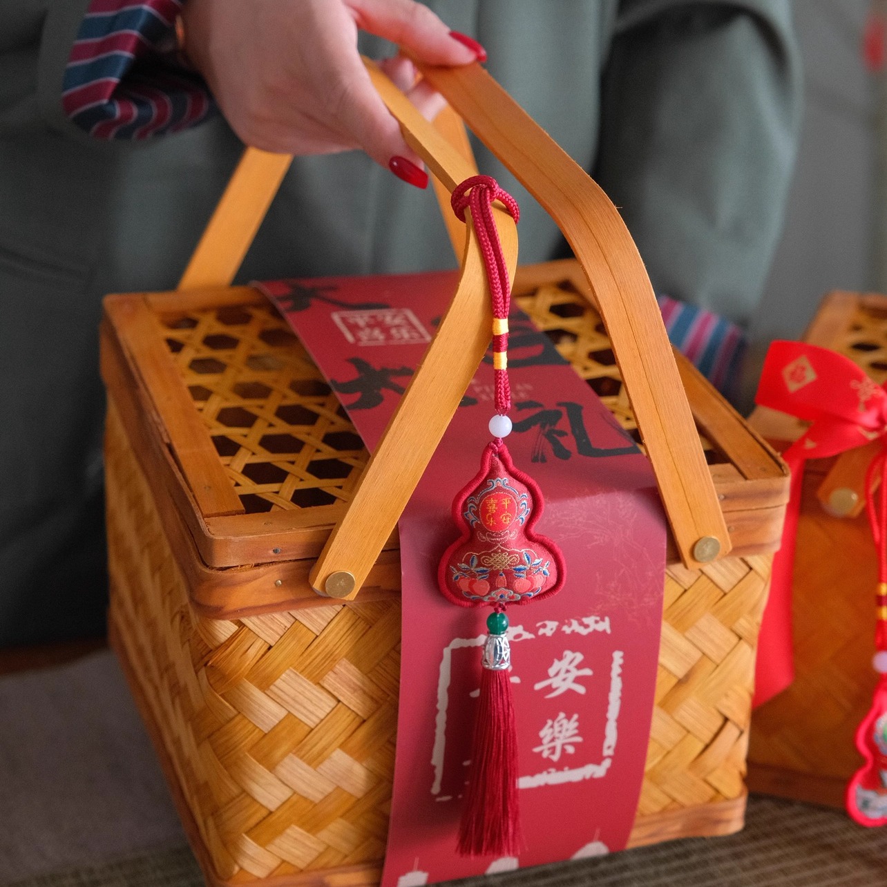 手工竹编大容量伴手礼包装盒