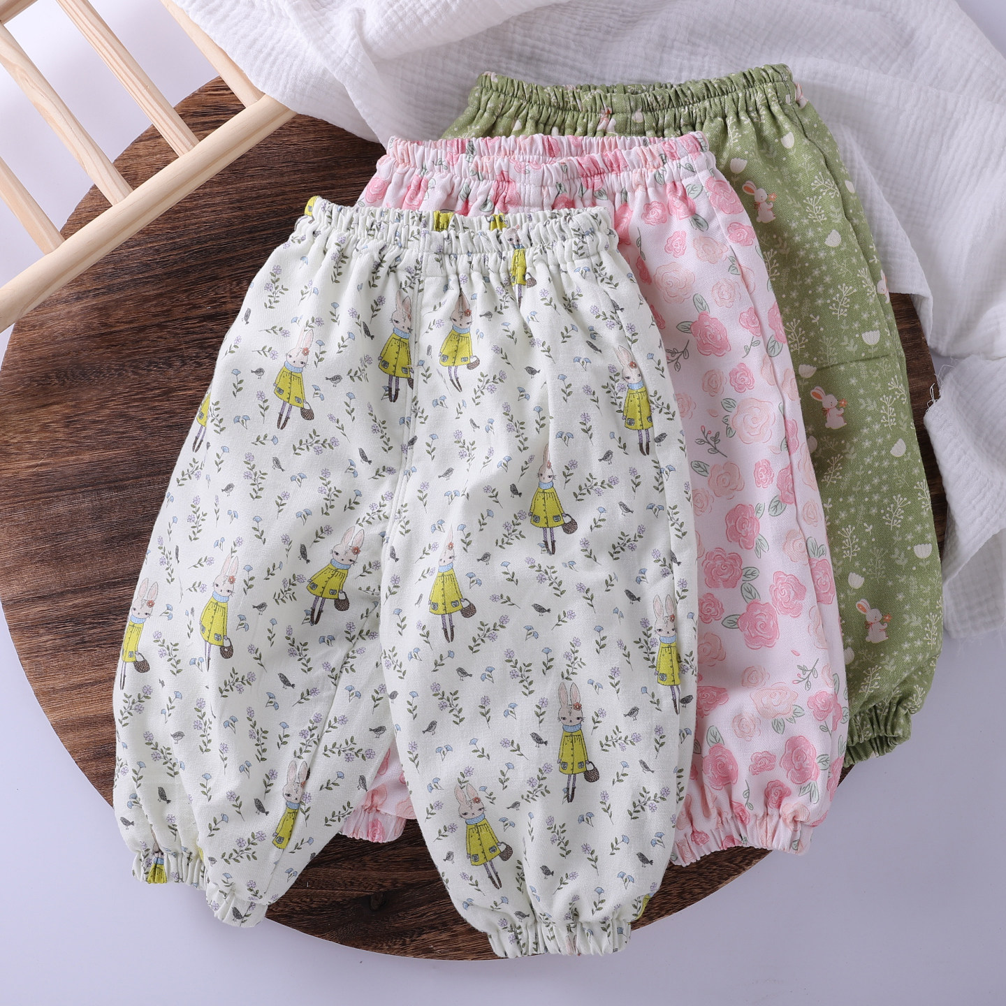 女宝宝春季长裤棉质兔子图案碎花灯笼裤儿童裤舒适透气休闲时尚裤,童装/婴儿装/亲子装,裤子,淘宝优惠券,粉丝福利购,淘宝优惠卷