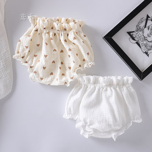 鸢禾婴儿短裤纯棉包屁裤夏季透气