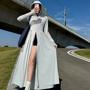 外套收腰开衫 防晒衣长款 小个子女款 2024新款 连衣 防晒裙女全身夏季