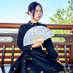 一笑扇竹制品扇子批发日式 折叠扇子中国风礼品女士折扇古风一笑扇