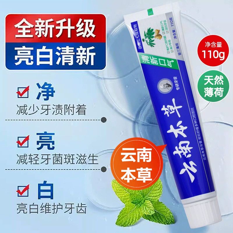 牙膏草本去口臭薄荷清新口气护龈中草药牙膏家庭装