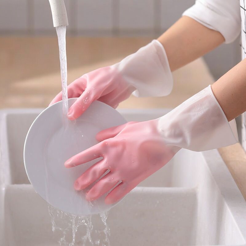 家务厨房洗碗手套女厚款防水耐用洗菜洗衣服橡胶乳胶塑胶