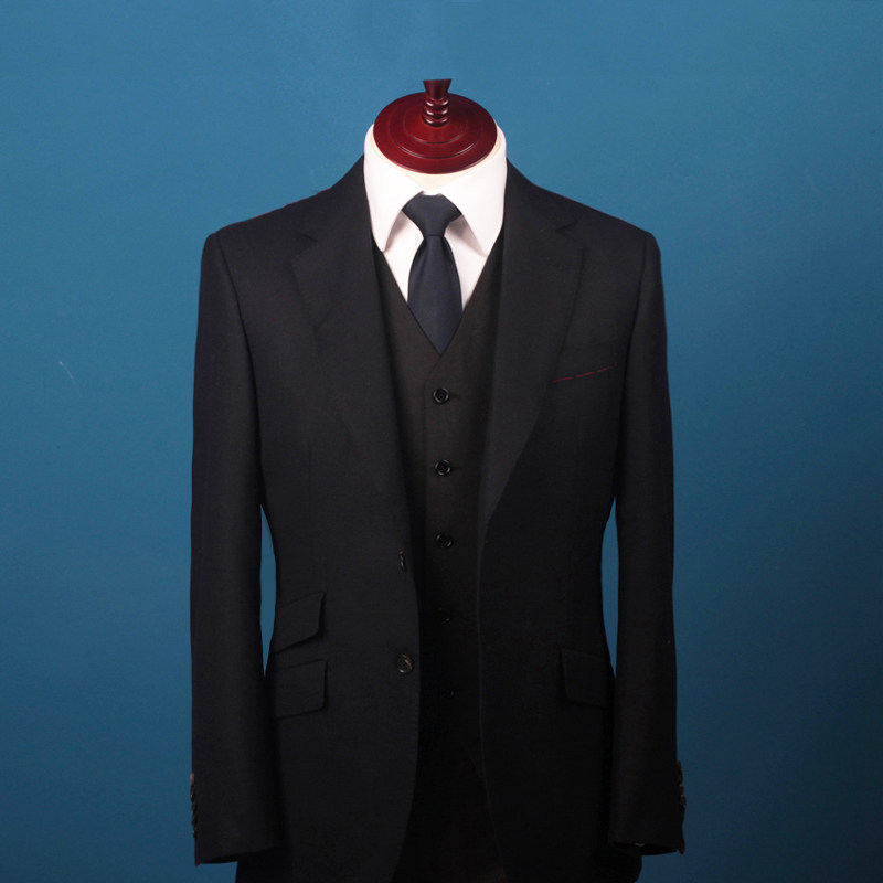 驿泊平驳领单排两粒扣全麻衬西装