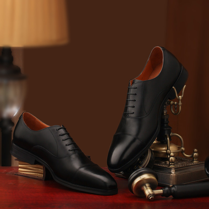 驿泊男士棕色皮鞋