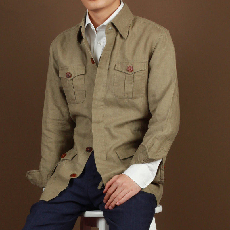 Eabri/驿泊男士亚麻/全棉猎装夹克-升级款/老款