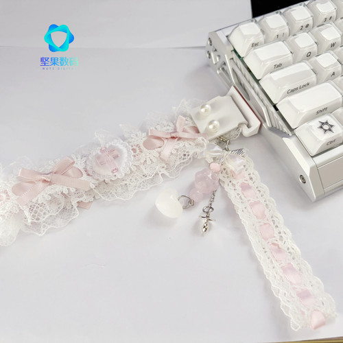 键盘飘带wooting粉白蕾丝粉色飘带客制化改装ATK装饰made68迈从68