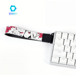 白底面具键盘飘带美甲师nanoEZmad60/68键盘卡扣飘带ATKMU68