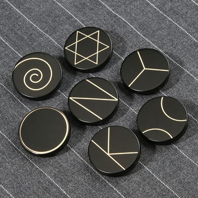 金属黑色圆形女羊绒大衣外套高档扣子男衣服西装裤子钮扣配件