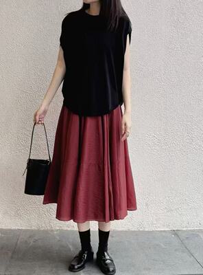 C&S新款红梅汁色半身裙