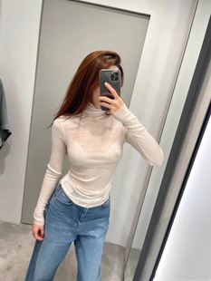 长袖 型美利奴羊毛薄款 高领打底衫 秋装 原C家女士百搭修身 新品 版